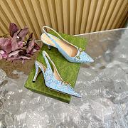 Kitlife Gucci Horsebit Slingback Pumps Blue - 2