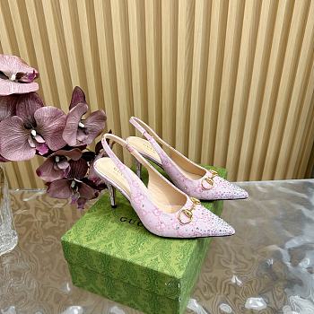 Kitlife Gucci Horsebit Slingback Pumps Pink