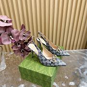 Kitlife Gucci Horsebit Slingback Pumps Beige & Blue - 1