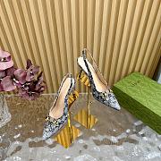 Kitlife Gucci Horsebit Slingback Pumps Beige & Blue - 5