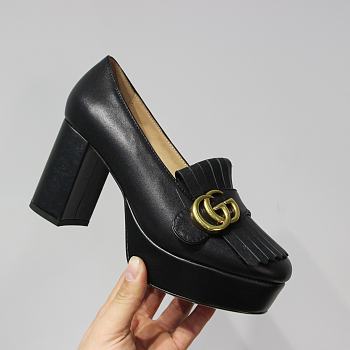 Kitlife Gucci GG Marmont Fringe Shoes Black