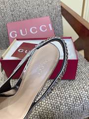 Kitlife Gucci Signoria Slingback Pump In Silver Metallic Leather - 6