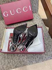 Kitlife Gucci Signoria Slingback Pump In Silver Metallic Leather - 5