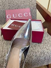 Kitlife Gucci Signoria Slingback Pump In Silver Metallic Leather - 3