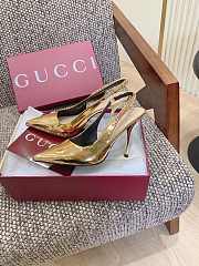 Kitlife Gucci Signoria Slingback Pump In Gold Metallic Leather - 1
