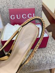 Kitlife Gucci Signoria Slingback Pump In Gold Metallic Leather - 6
