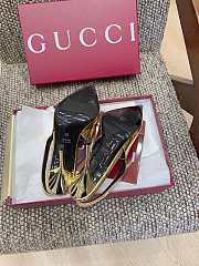 Kitlife Gucci Signoria Slingback Pump In Gold Metallic Leather - 5