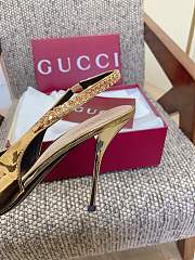 Kitlife Gucci Signoria Slingback Pump In Gold Metallic Leather - 4