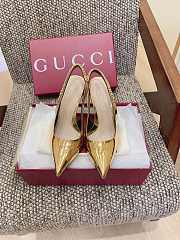 Kitlife Gucci Signoria Slingback Pump In Gold Metallic Leather - 2