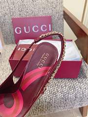 Kitlife Gucci Signoria Slingback Pump In Red Metallic Leather - 5