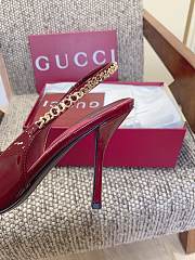 Kitlife Gucci Signoria Slingback Pump In Red Metallic Leather - 4