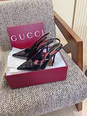 Kitlife Gucci Signoria Slingback Pump In Black Metallic Leather - 1