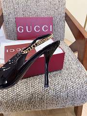 Kitlife Gucci Signoria Slingback Pump In Black Metallic Leather - 5