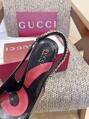 Kitlife Gucci Signoria Slingback Pump In Black Metallic Leather - 4