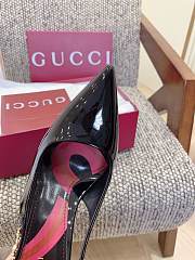 Kitlife Gucci Signoria Slingback Pump In Black Metallic Leather - 2