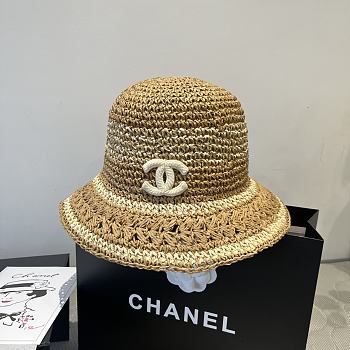 Kitlife Chanel Hand-crocheted Straw Hat Brown