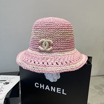 Kitlife Chanel Hand-crocheted Straw Hat Pink