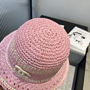 Kitlife Chanel Hand-crocheted Straw Hat Pink - 5