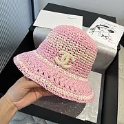Kitlife Chanel Hand-crocheted Straw Hat Pink - 4