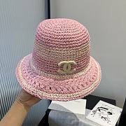 Kitlife Chanel Hand-crocheted Straw Hat Pink - 2
