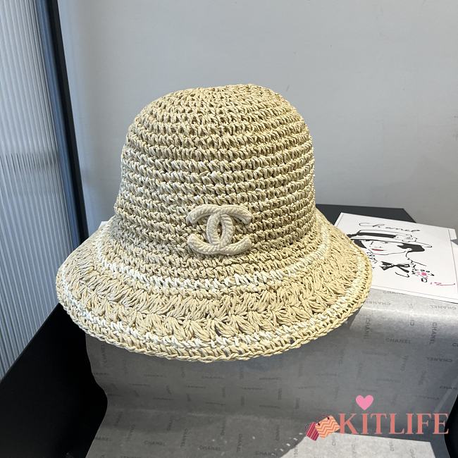 Kitlife Chanel Hand-crocheted Straw Hat Beige - 1