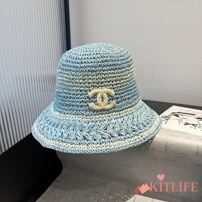Kitlife Chanel Hand-crocheted Straw Hat Blue - 1