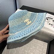 Kitlife Chanel Hand-crocheted Straw Hat Blue - 6