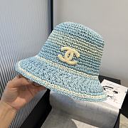 Kitlife Chanel Hand-crocheted Straw Hat Blue - 3