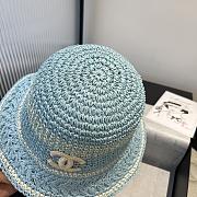 Kitlife Chanel Hand-crocheted Straw Hat Blue - 2