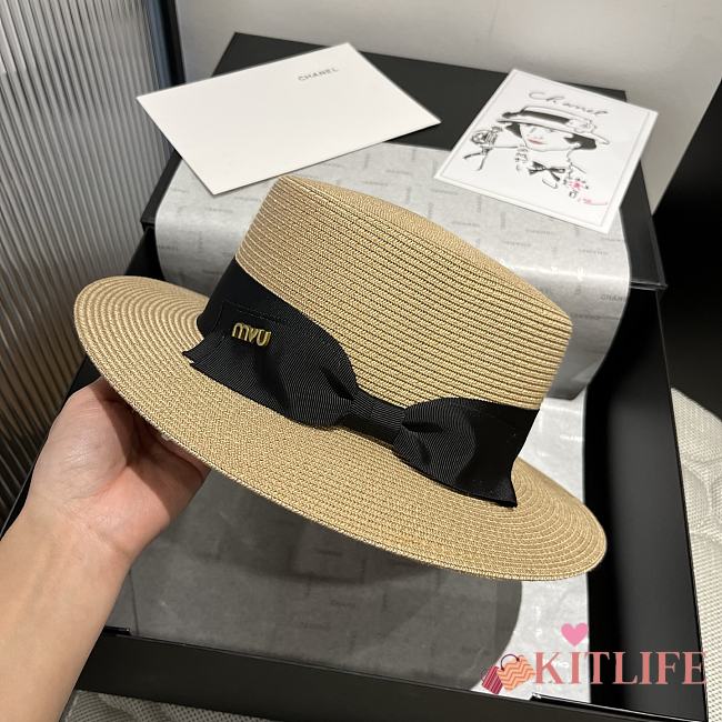Kitlife Miu Miu Straw Hat Black Bow - 1