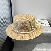 Kitlfie Chanel Raffia hat With White / Pink Camellia - 6