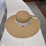 Kitlife Dior Wide Brim Straw Hat Brown - 1
