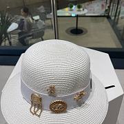Kitlife Chanel Straw Hat White With Badget - 6