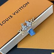 Kitlife Louis Vuitton Crystal Diamond Letter Flower Earrings - 2