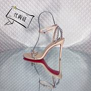 Kitlife Christian Louboutin Beige Leather Spiked So Me 100 Sandals - 1