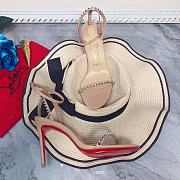 Kitlife Christian Louboutin Beige Leather Spiked So Me 100 Sandals - 5