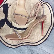Kitlife Christian Louboutin Beige Leather Spiked So Me 100 Sandals - 4