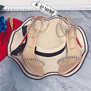 Kitlife Christian Louboutin Beige Leather Spiked So Me 100 Sandals - 3