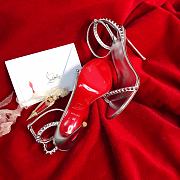 Kitlife Christian Louboutin Silver Leather Spiked So Me 100 Sandals - 5