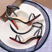 Kitlife Christian Louboutin Black Leather Spiked So Me 100 Sandals - 3