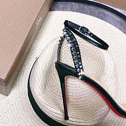 Kitlife Christian Louboutin Black Leather Spiked So Me 100 Sandals - 4