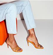 Kitlife Christian Louboutin Tatoosh Spikes 85mm Leather Sandals Orange - 2