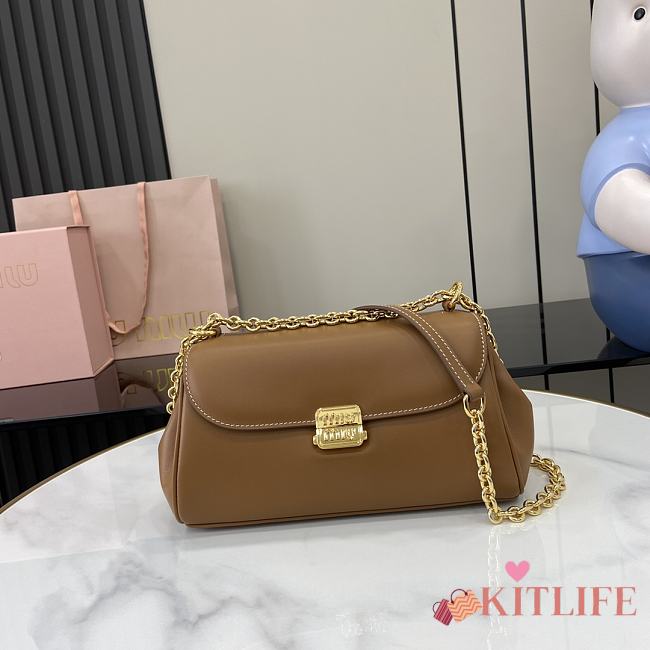Kitlife MiuMiu Baguette Bag Brown 5BD266 24x13.5x9cm - 1