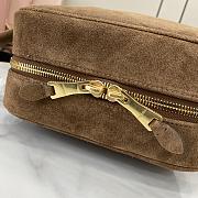 Kitlife MiuMiu Brown Velvet Leather Handle Bag 5BB117 34x23x12cm - 3