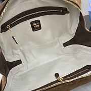 Kitlife MiuMiu Brown Velvet Leather Handle Bag 5BB117 34x23x12cm - 5