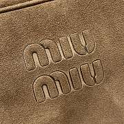 Kitlife MiuMiu Brown Velvet Leather Handle Bag 5BB117 34x23x12cm - 4