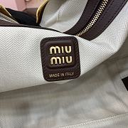 Kitlife MiuMiu Brown Velvet Leather Handle Bag 5BB117 34x23x12cm - 6