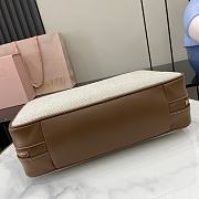 Kitlife MiuMiu Canvas Tote Bag With Leather Edges 34x23x12cm - 6