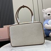 Kitlife MiuMiu Canvas Tote Bag With Leather Edges 34x23x12cm - 5