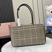 Kitlife MiuMiu Beau Top-handle Tratan Bag Beige With Leather Details 34x23x12cm - 6